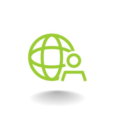 Küresel iş, işadamı simgesi