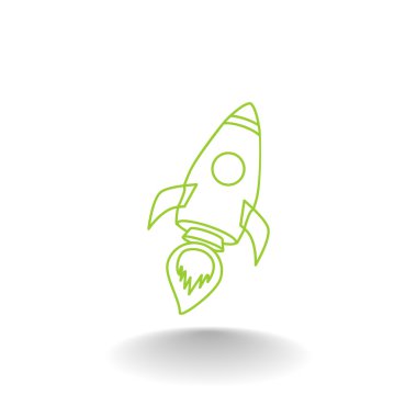 Çizgi film roket simgesi