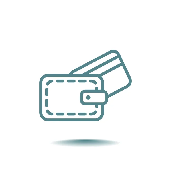 Carteira com ícone de cartão de crédito —  Vetores de Stock