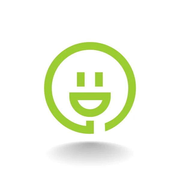 Smiley and plug icon — Stock Vector