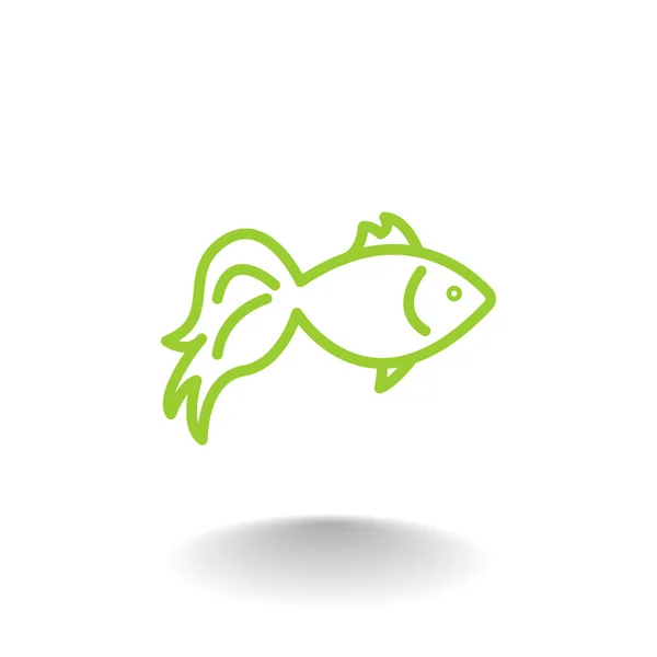 Ícone de peixe dos desenhos animados — Vetor de Stock