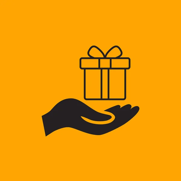 Gift op web handpictogram. — Stockvector