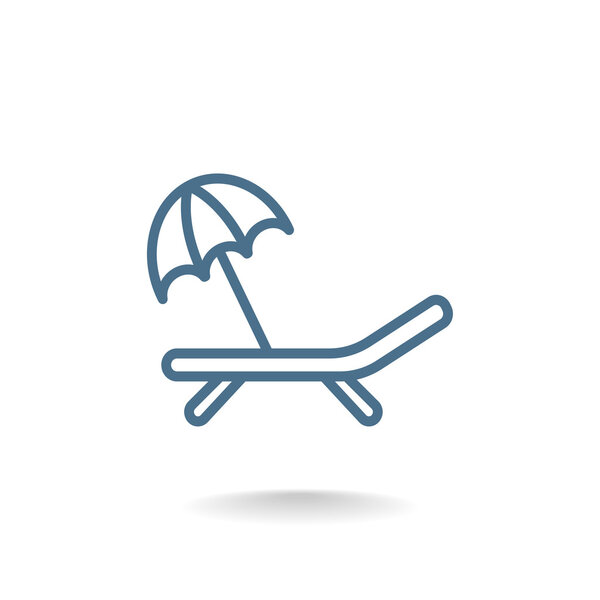 deckchair with umbrella icon