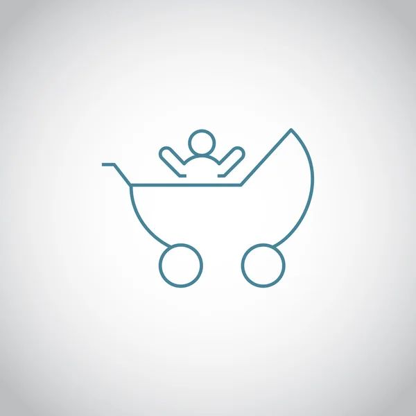 Kinderwagen met het pictogram van een kind — Stockvector