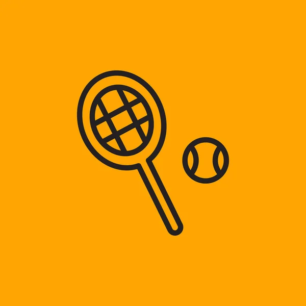Raqueta de tenis con icono de pelota — Archivo Imágenes Vectoriales