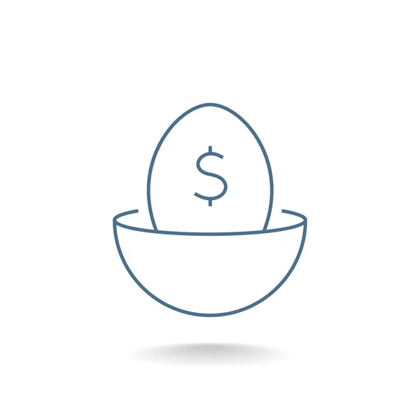 Icono de arte de línea de huevo nido para aplicaciones y sitios web — Vector de stock