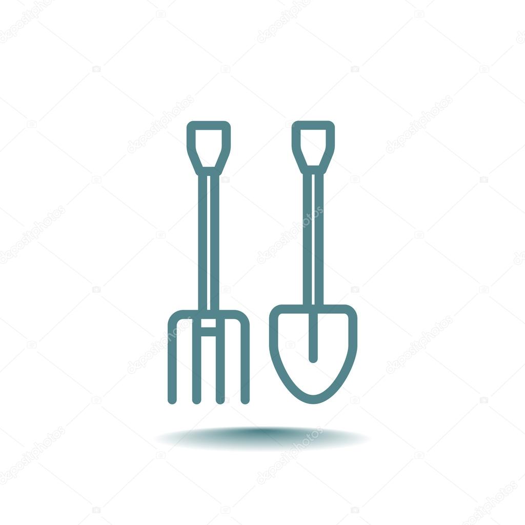 pitchfork and shovel icon