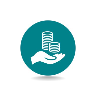 elinde, web simgesi paralar