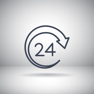 Yirmi dört saat hizmet simgesi