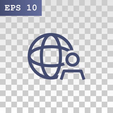 Küresel iş, işadamı simgesi