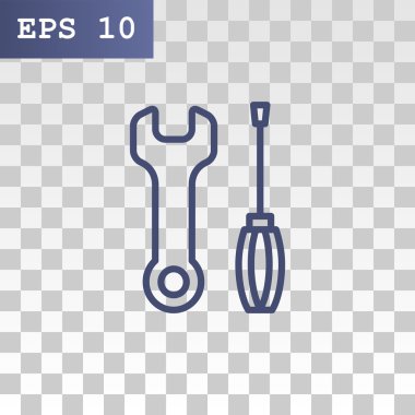 İngiliz anahtarı ve tornavida simgesi