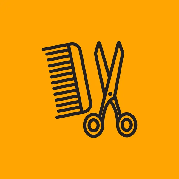 Comb and scissors icon — Stock Vector