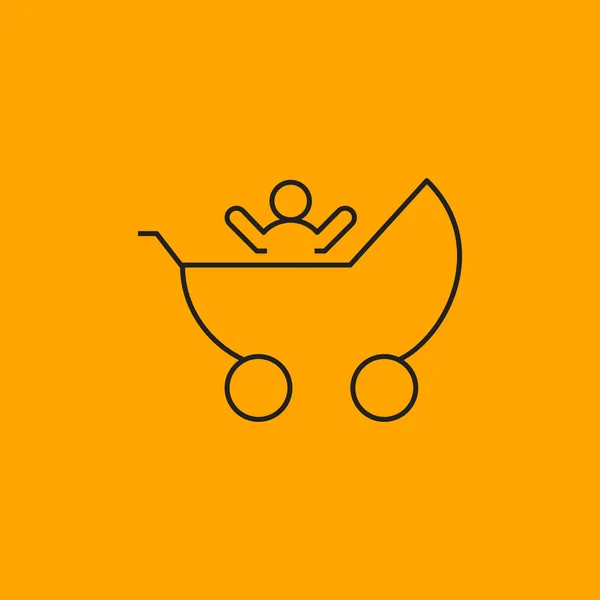 Детская коляска с иконой — стоковый вектор