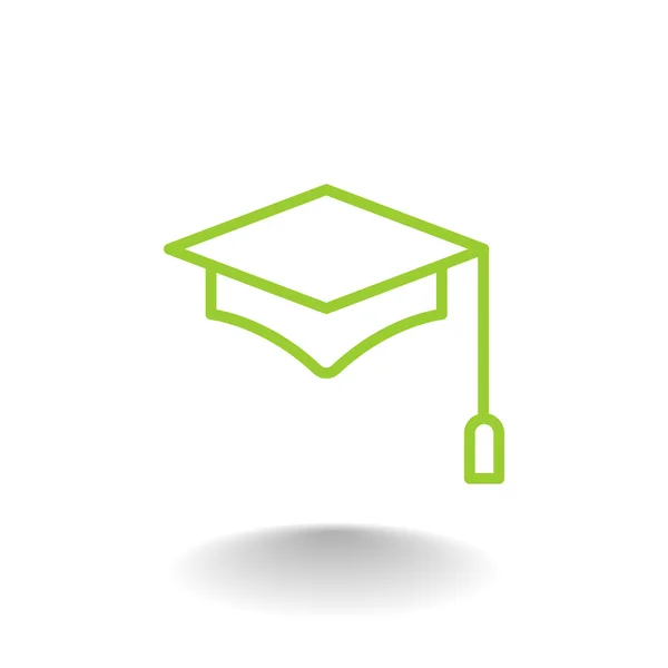 Εικονίδιο καπέλο αποφοίτησης σπουδαστών — Διανυσματικό Αρχείο
