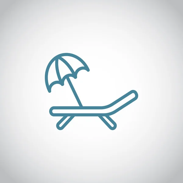 Liegestuhl mit Regenschirm-Symbol — Stockvektor