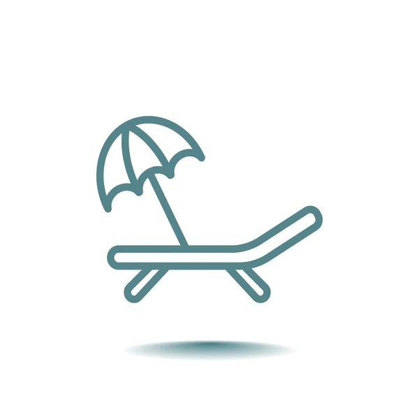 Deckchair with umbrella icon — Stock Vector