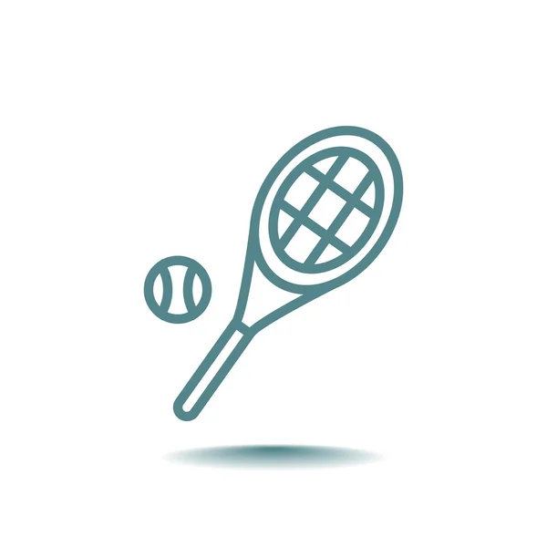 Raquette de tennis avec icône de balle — Image vectorielle