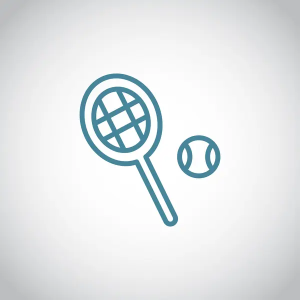 Raqueta de tenis con icono de pelota — Vector de stock