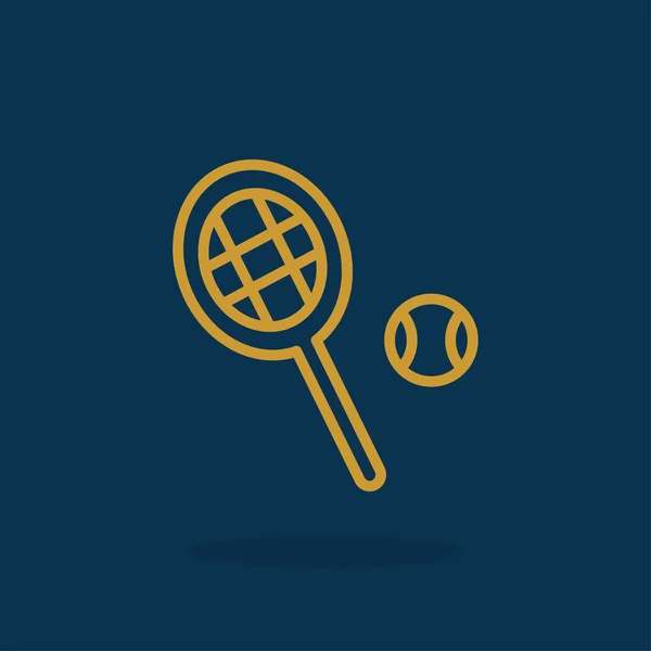 Raquete de tênis com ícone de bola — Vetor de Stock