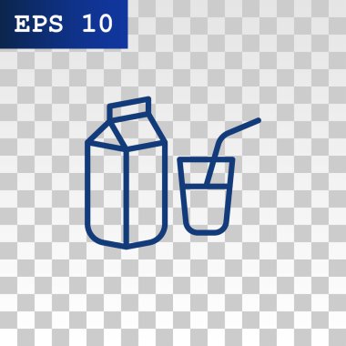 Süt kutusu ve cam simgesi