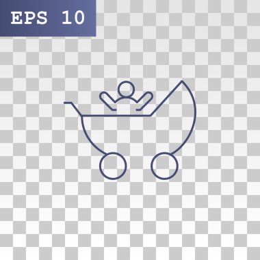 Çocuk arabası ile bir çocuk simgesi