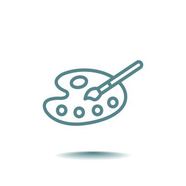 Sanat palet boya fırça simgesi olan