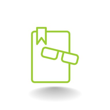 kitap ve gözlük simgesi