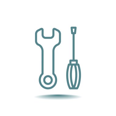 İngiliz anahtarı ve tornavida simgesi