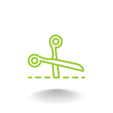 Makasla kesme satırı simgesi