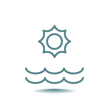 Yaz güneş ve deniz simgesi