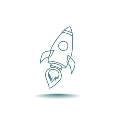 Çizgi film roket simgesi