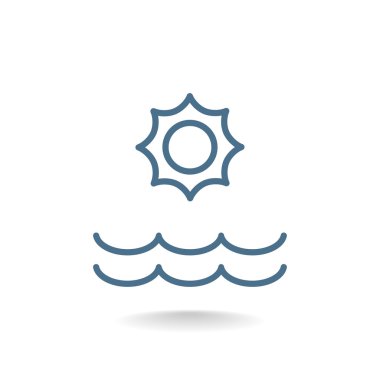 Yaz güneş ve deniz simgesi