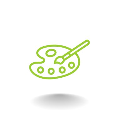 Sanat palet boya fırça simgesi olan