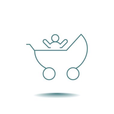 Çocuk arabası ile bir çocuk simgesi