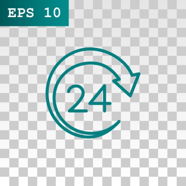 Yirmi dört saat hizmet simgesi