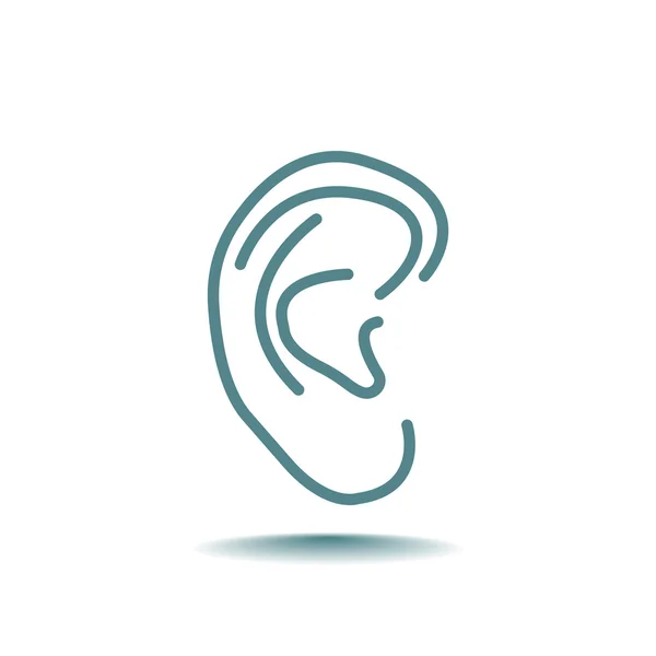 人間の耳のアイコン — ストックベクタ