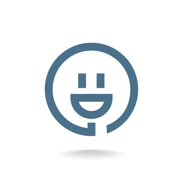 Ícone de sorriso e plug —  Vetores de Stock