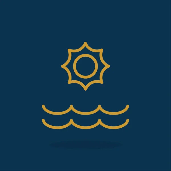 Sol de verano y el mar icono — Vector de stock