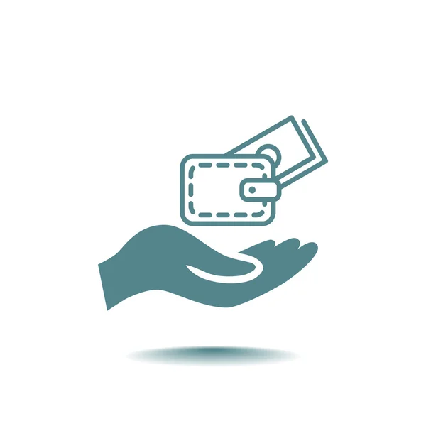 Wallet in hand icon. — Stock Vector