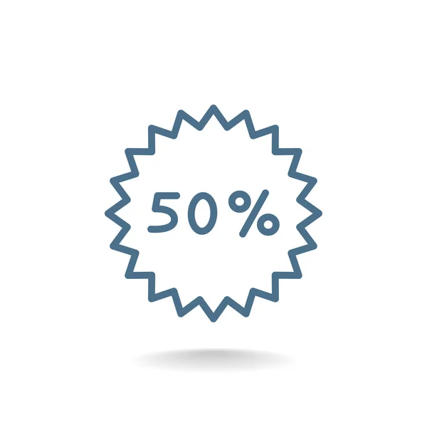 50 por ciento icono de descuento — Vector de stock