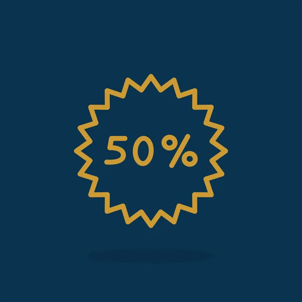 50 por ciento icono de descuento — Vector de stock