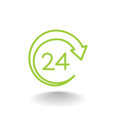 Yirmi dört saat hizmet simgesi