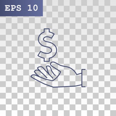 Doları sembol el simgesi.