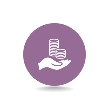 elinde, web simgesi paralar