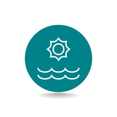 Yaz güneş ve deniz simgesi