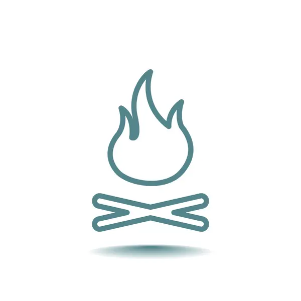 Burning campfire icon — Stock Vector