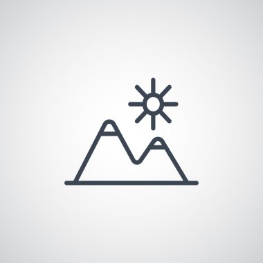 Dağlar ve güneş - seyahat simgesi