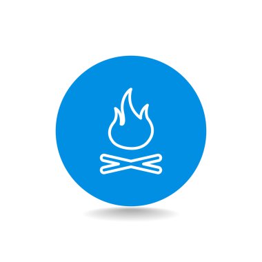 kamp ateşi yakacak odun ile. Simge yangın