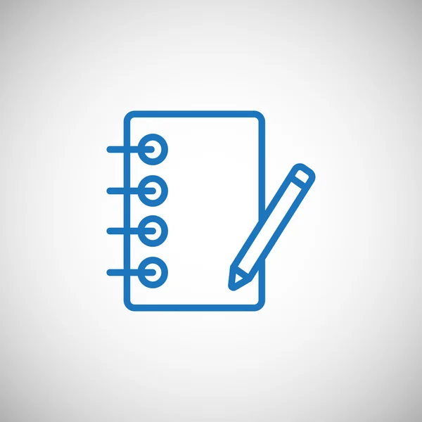 Notebook with pencil icon — Stock Vector