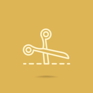 Makas kesim satırı simgesi